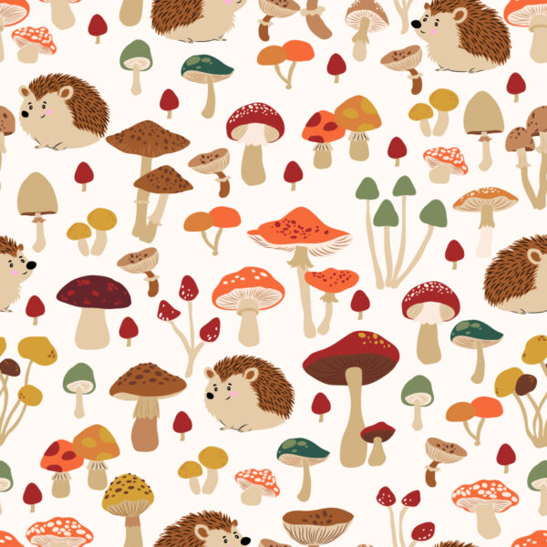 Hedgehog and Mushrooms