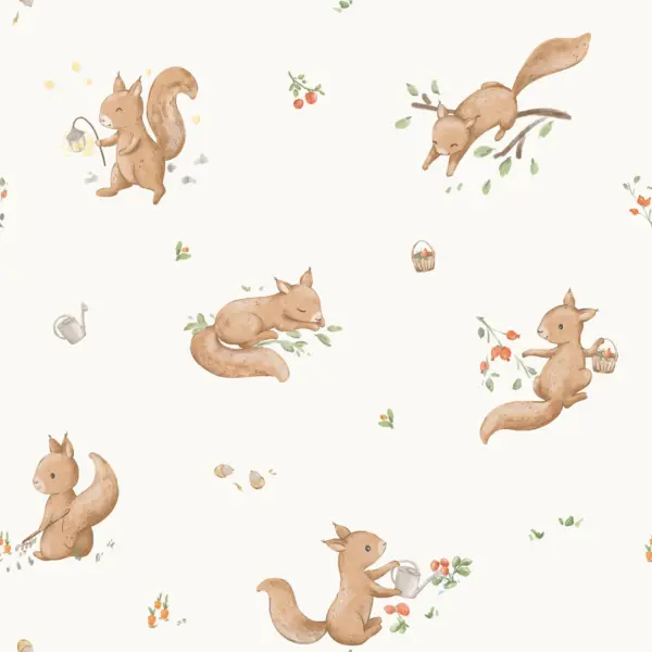 Squirrels Adventure Offwhite