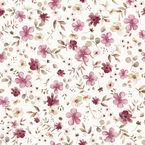 Floral Lotta Mauve Offwhite