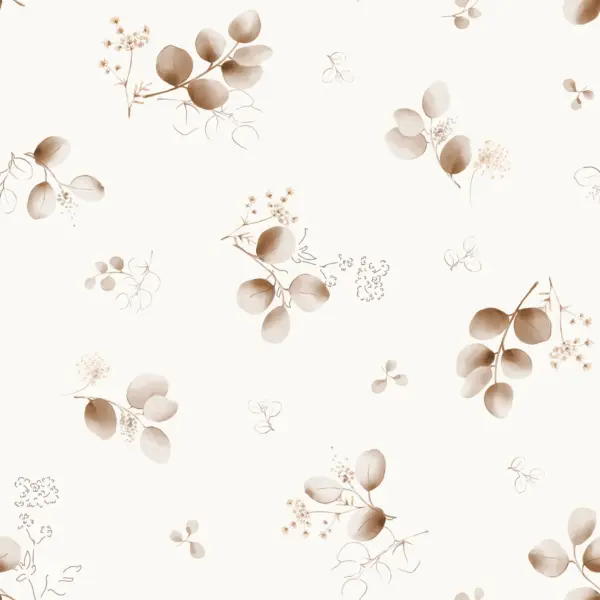 Floral Saga Brown Offwhite
