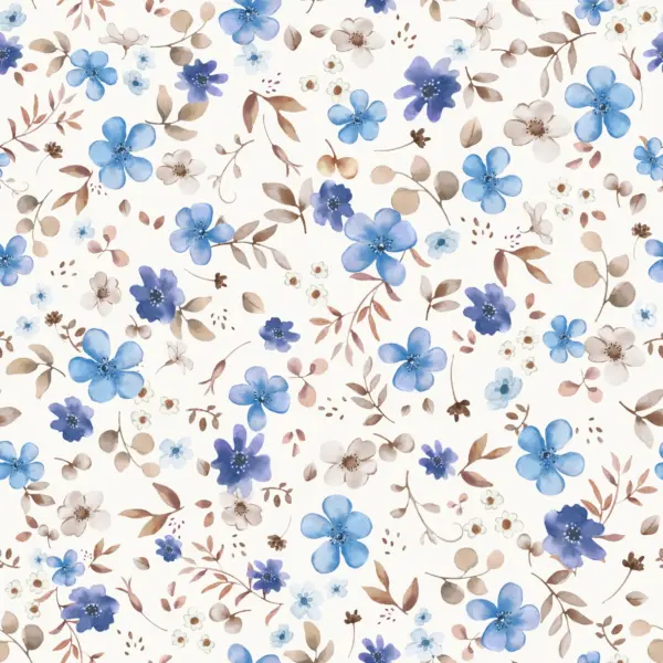 Floral Lotta Blue Offwhite