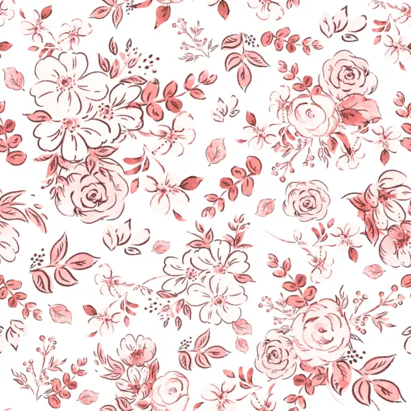 Floral Cottage Mono Red