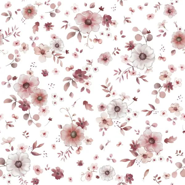 Floral Lena Red White